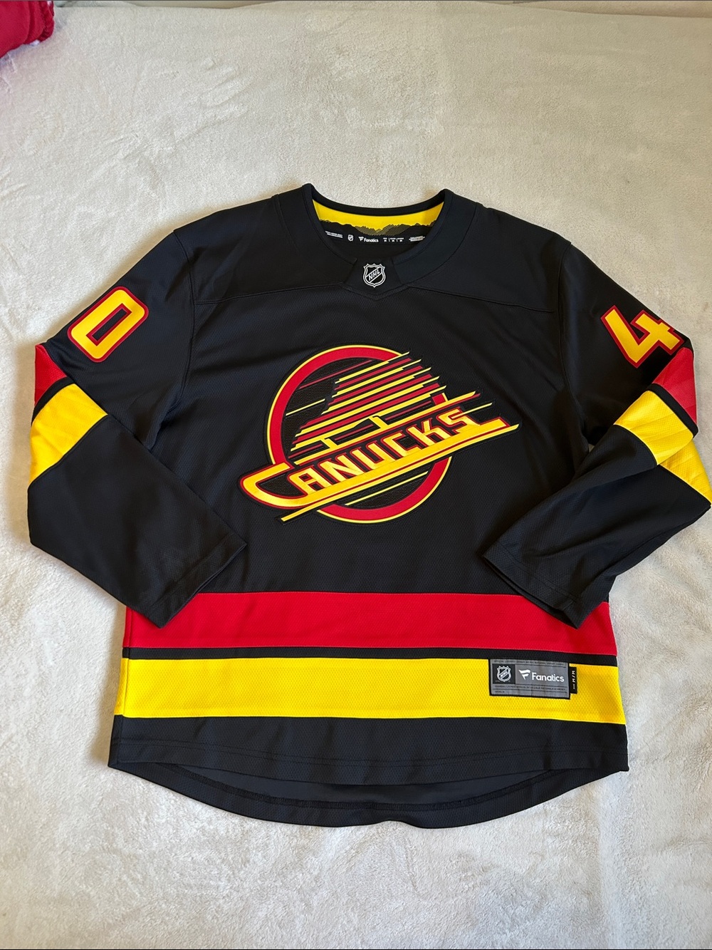 Fanatics Black Vancouver Canucks Retro Stripe Hockey Jersey
